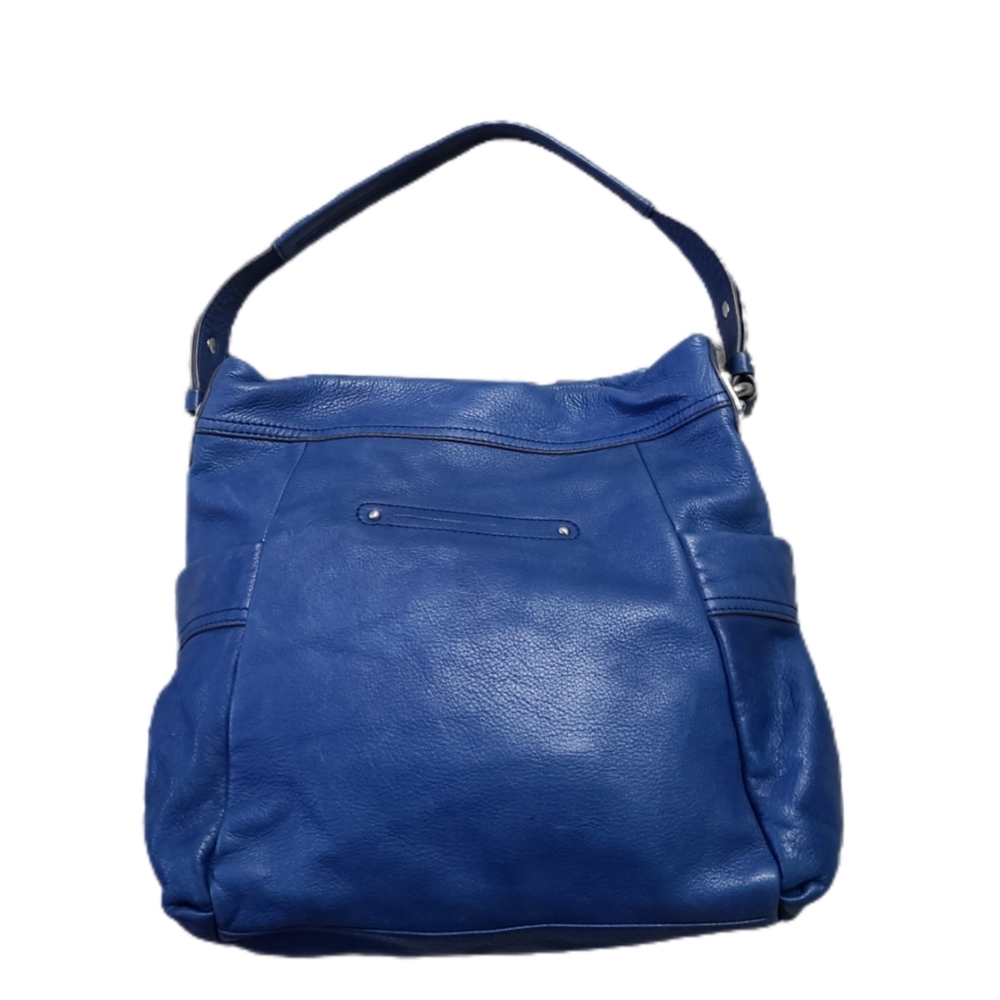 B. MAKOWSKY BLUE LEATHER HOBO BAG - Picture 4 of 12